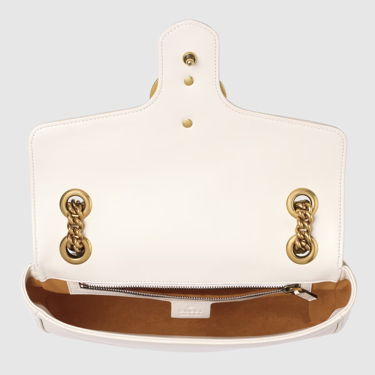 GG Marmont Small White Matelass Shoulder Bag