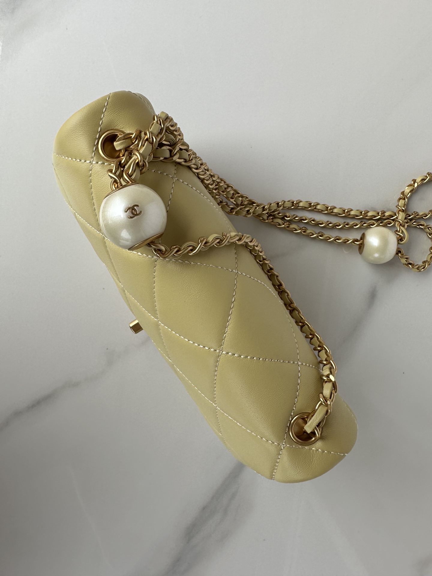 CHANEL Small Flap Bag Yellow-AS4861