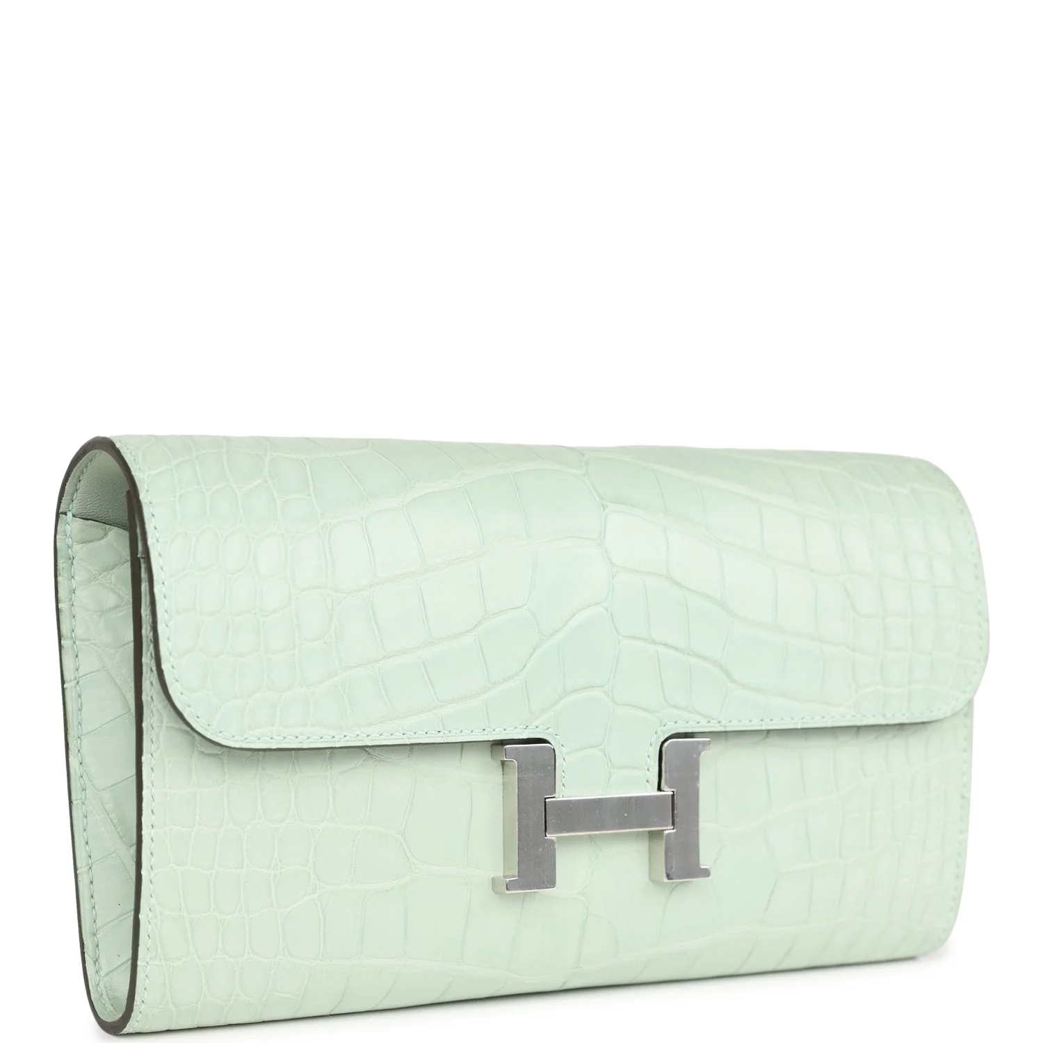 Constance Wallet To Go Vert D'eau Matte Alligator Palladium Hardware