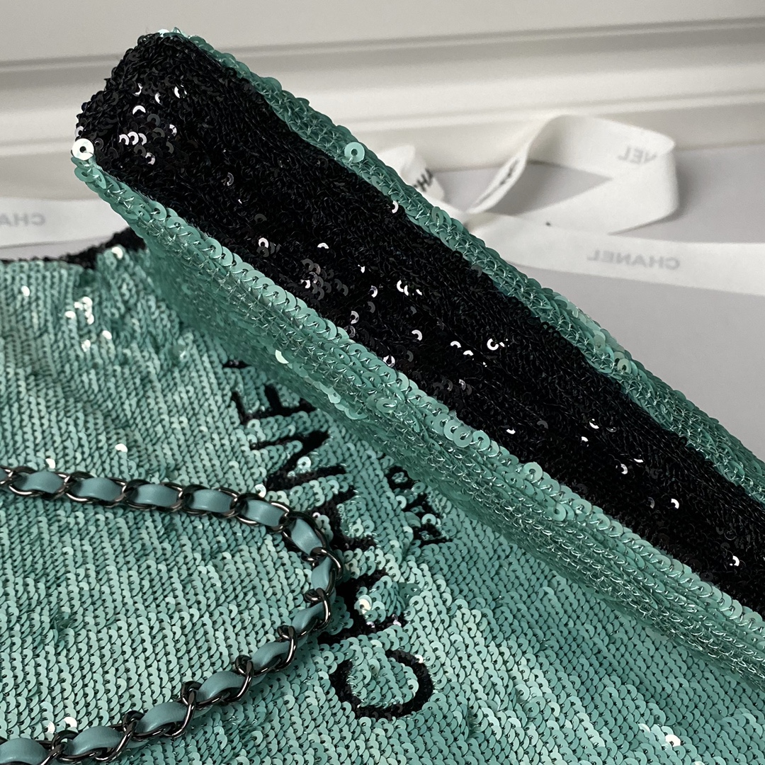 CHANEL Shopping Bag Green- AS4856