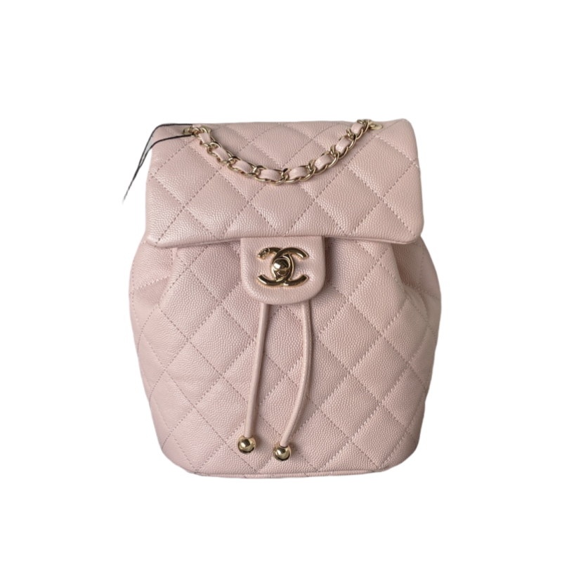 CHANEL Backpacks  Grain-embossed shiny calf leather with gold-coloured metal Light pink -AS4058