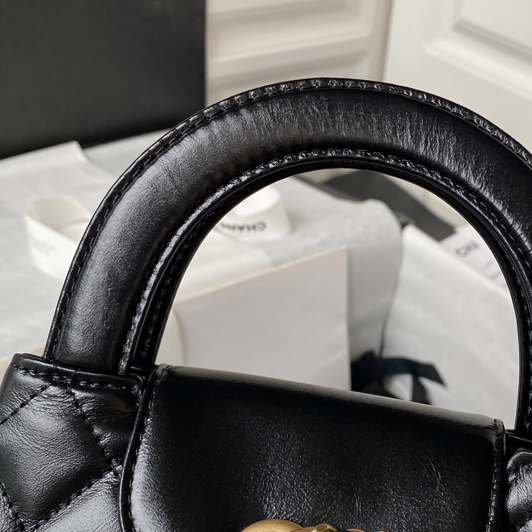 CHANEL Mini Shopping Bag kelly Black - AS4416