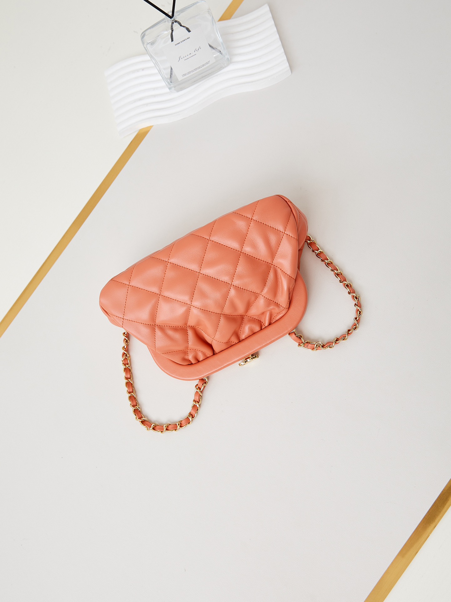 CHANEL Clutch Bag Orange-AS4717