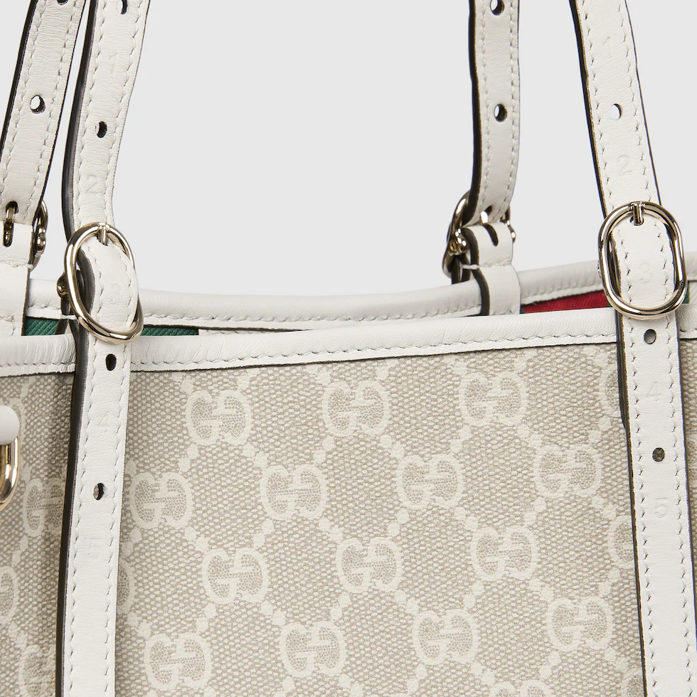 GG Emblem Medium Tote Bag White