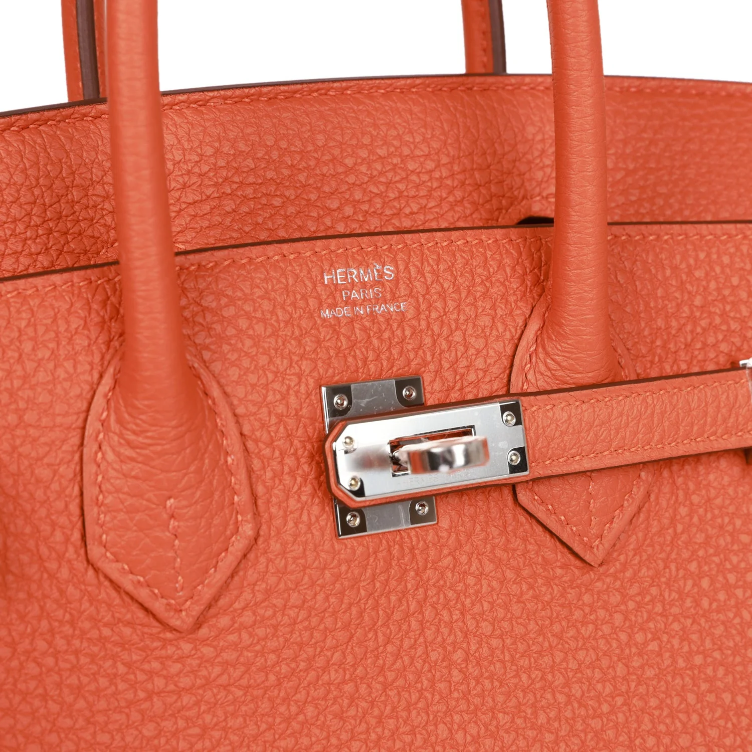Birkin 25 Orange Togo Palladium Hardware