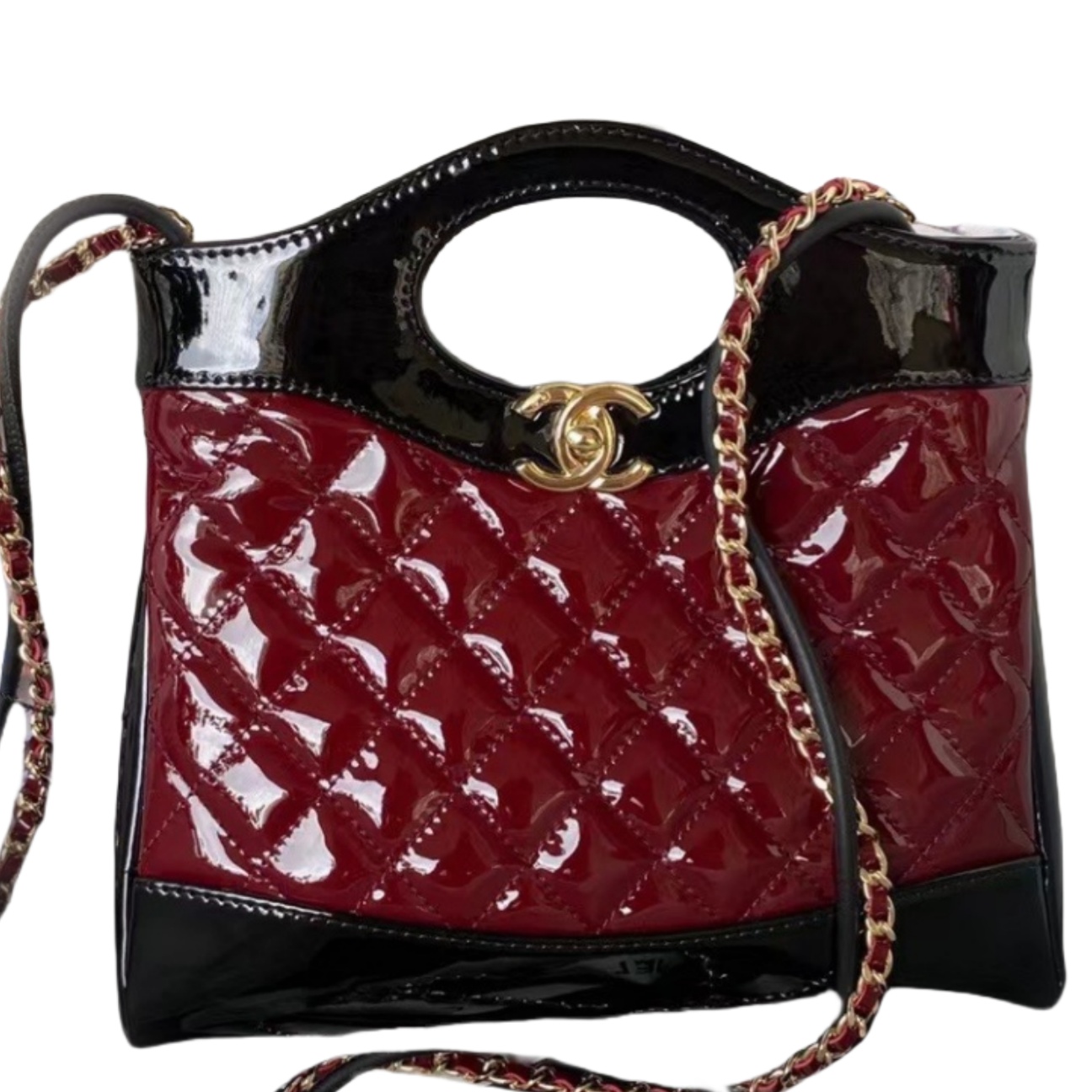 CHANEL 31 Mini Shopping Bag Lacquer Brown-AS4133