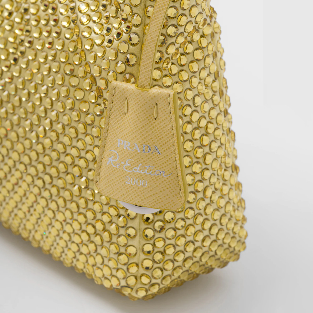 Satin mini-bag with crystals