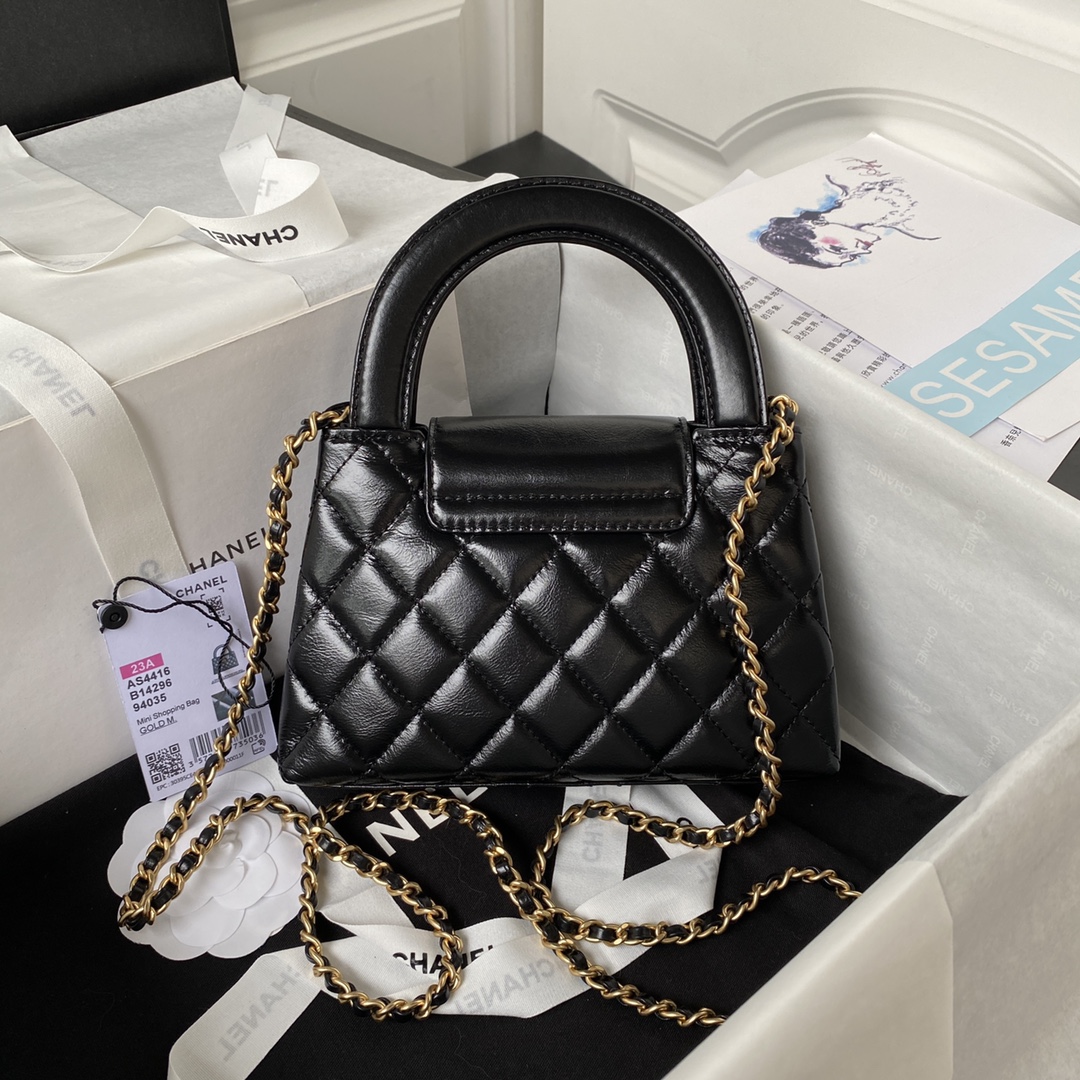 CHANEL Mini Shopping Bag kelly Black - AS4416