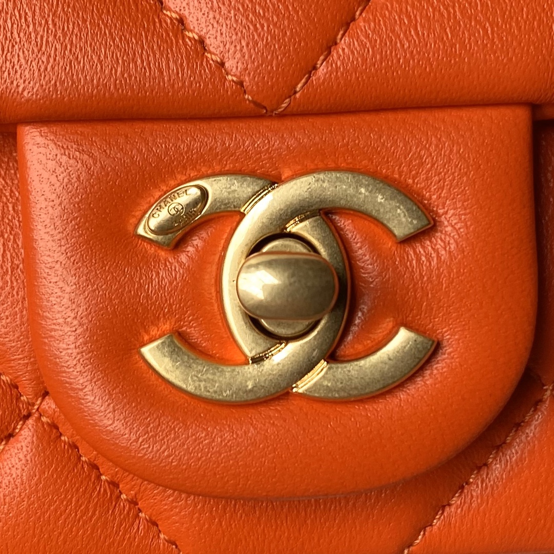 CHANEL Small Flap Bag Orange-AS4861
