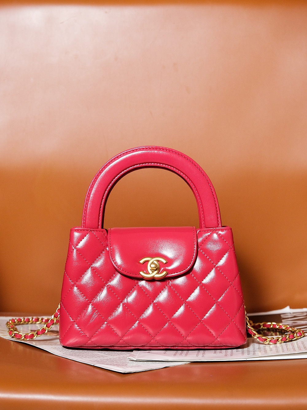 CHANEL Mini Shopping Bag kelly Rose Pink - AS4416