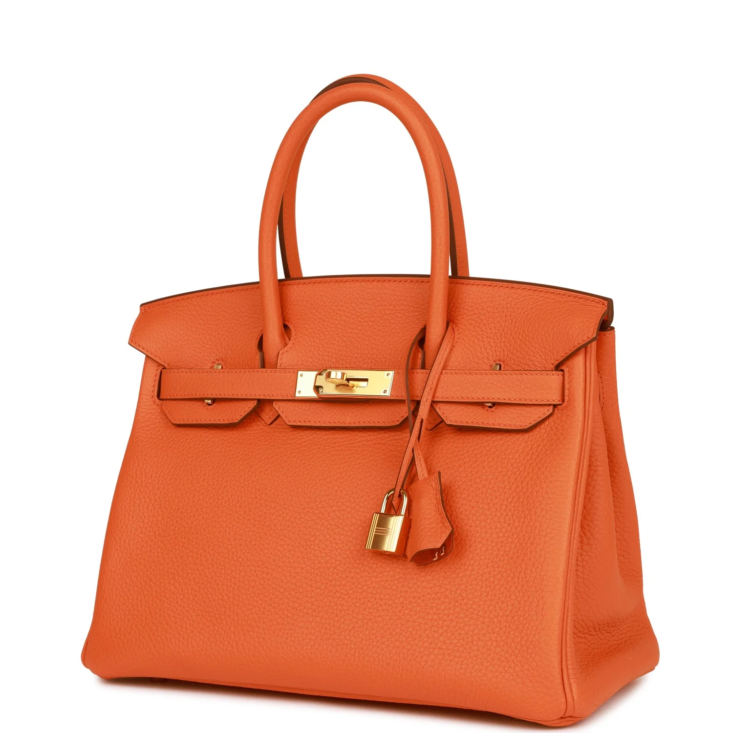 Birkin 30 Orange Clemence Gold Hardware