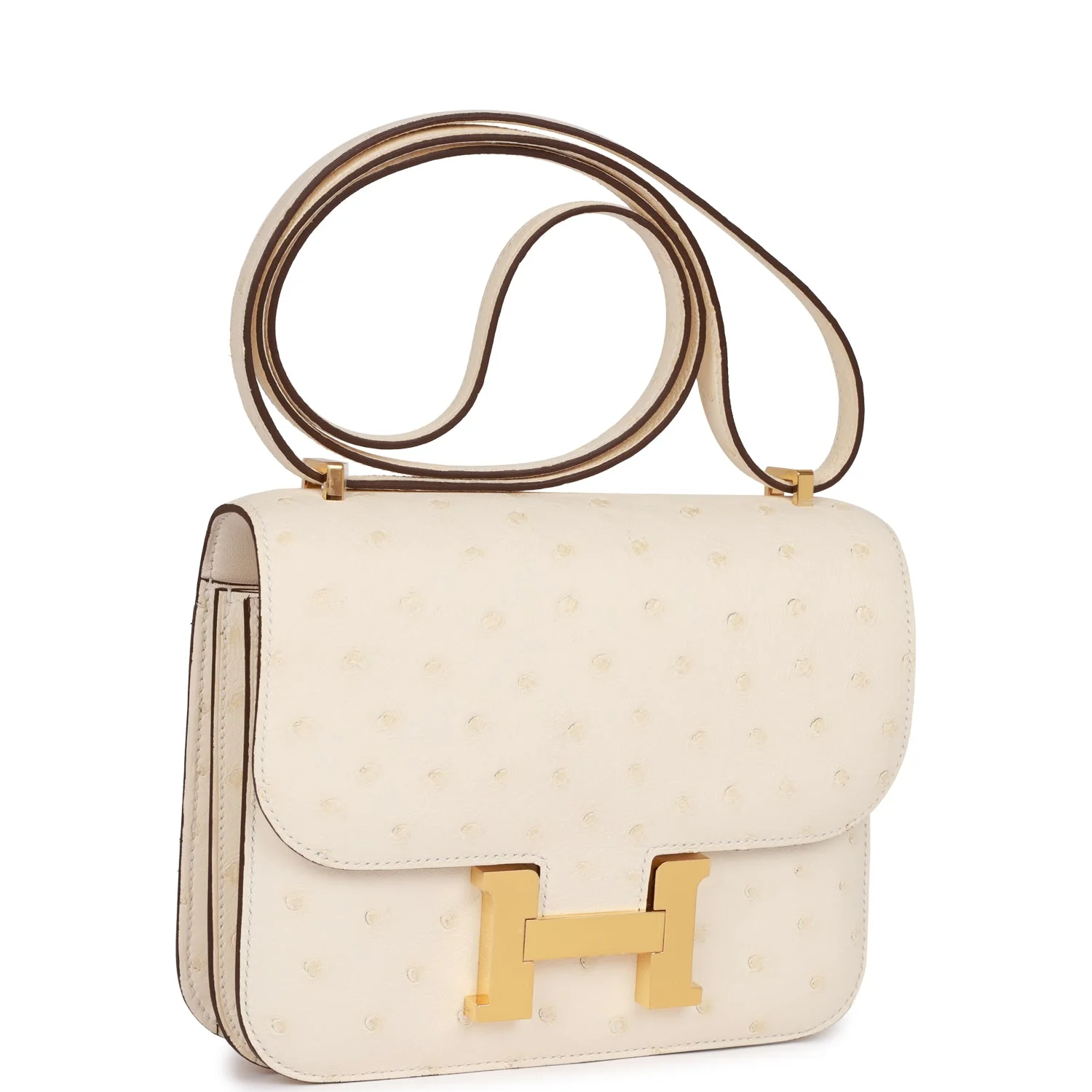 Constance 18 Nata Ostrich Gold Hardware