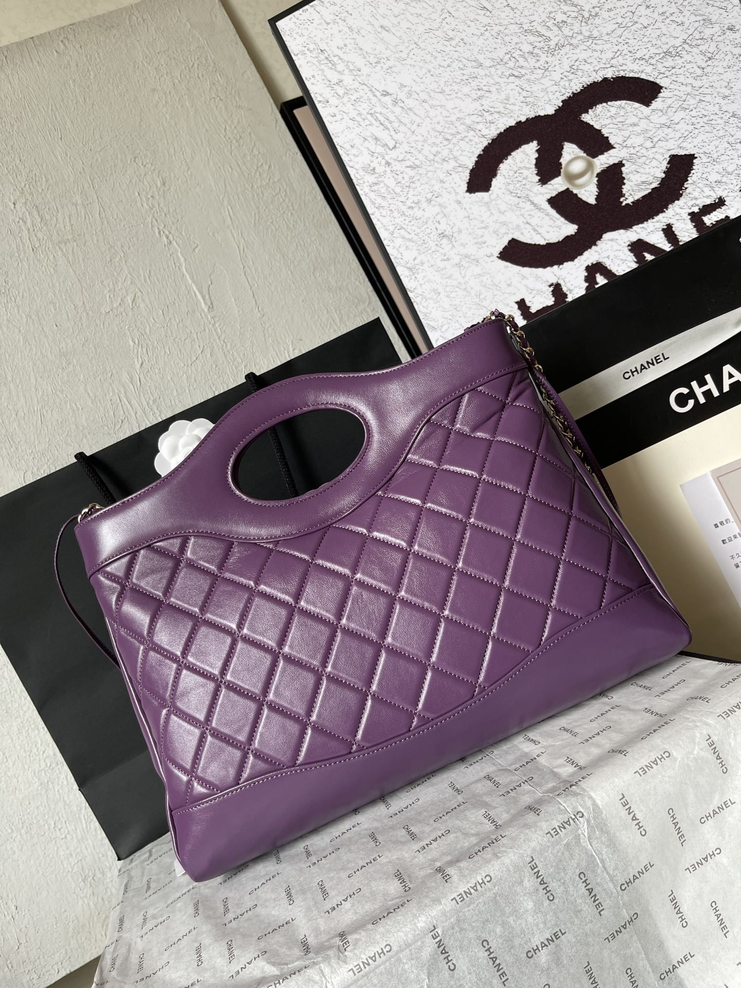 CHANEL Shopping Bag Purple-AS4854