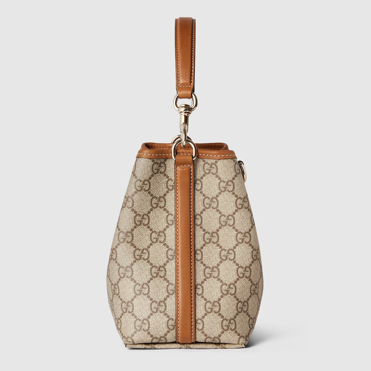 GG Emblem Small Bucket Bag Beige