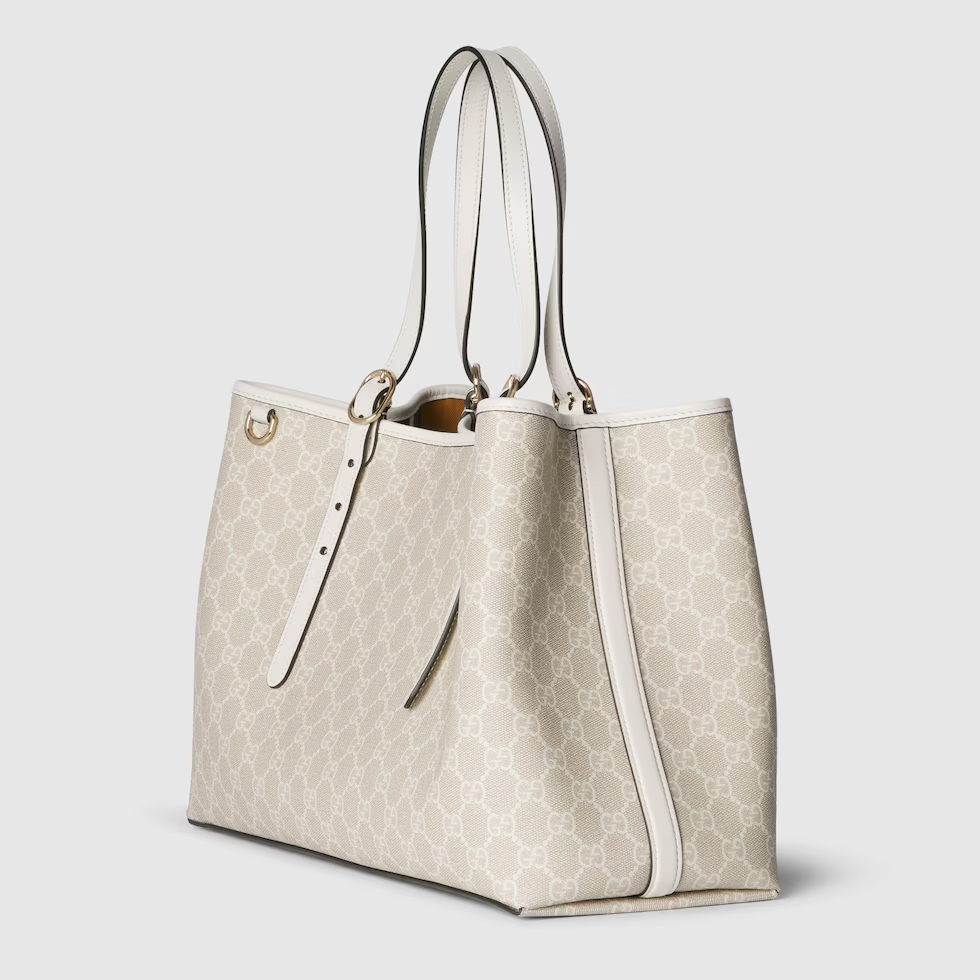 GG Emblem Large Tote Bag White