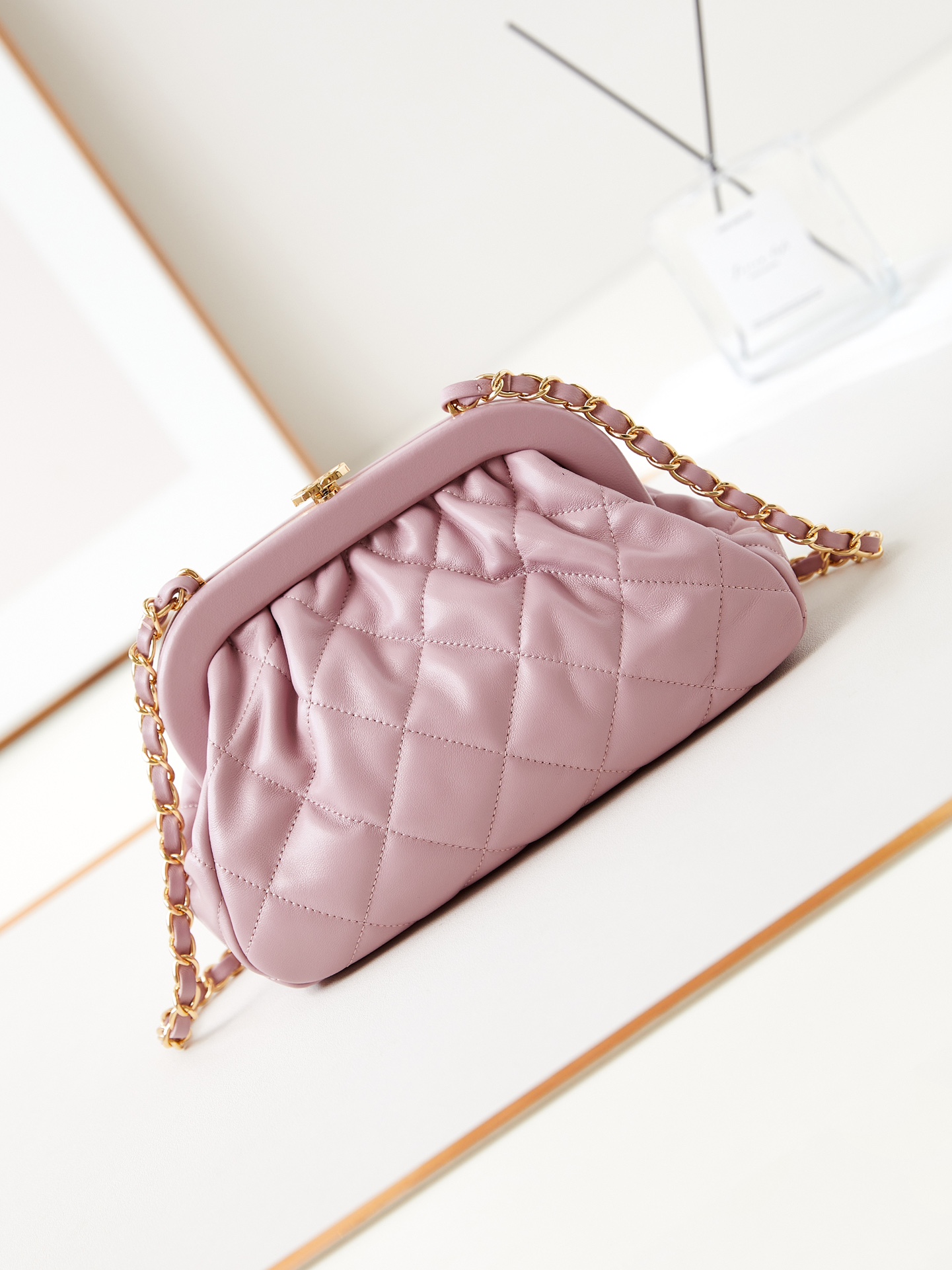 CHANEL Clutch Bag Pink-AS4717