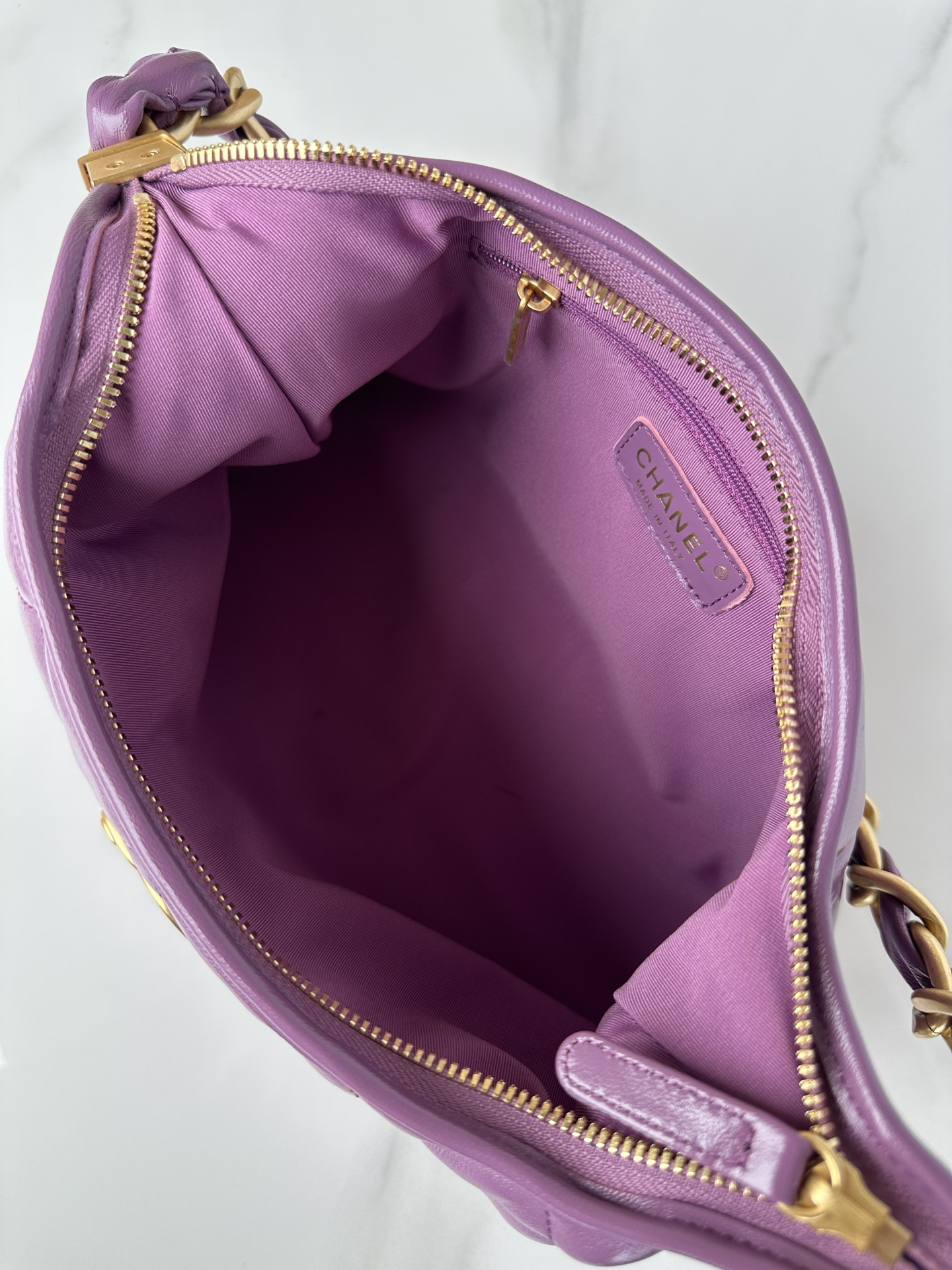 CHANEL Hobo Handbag Purple- AS4912