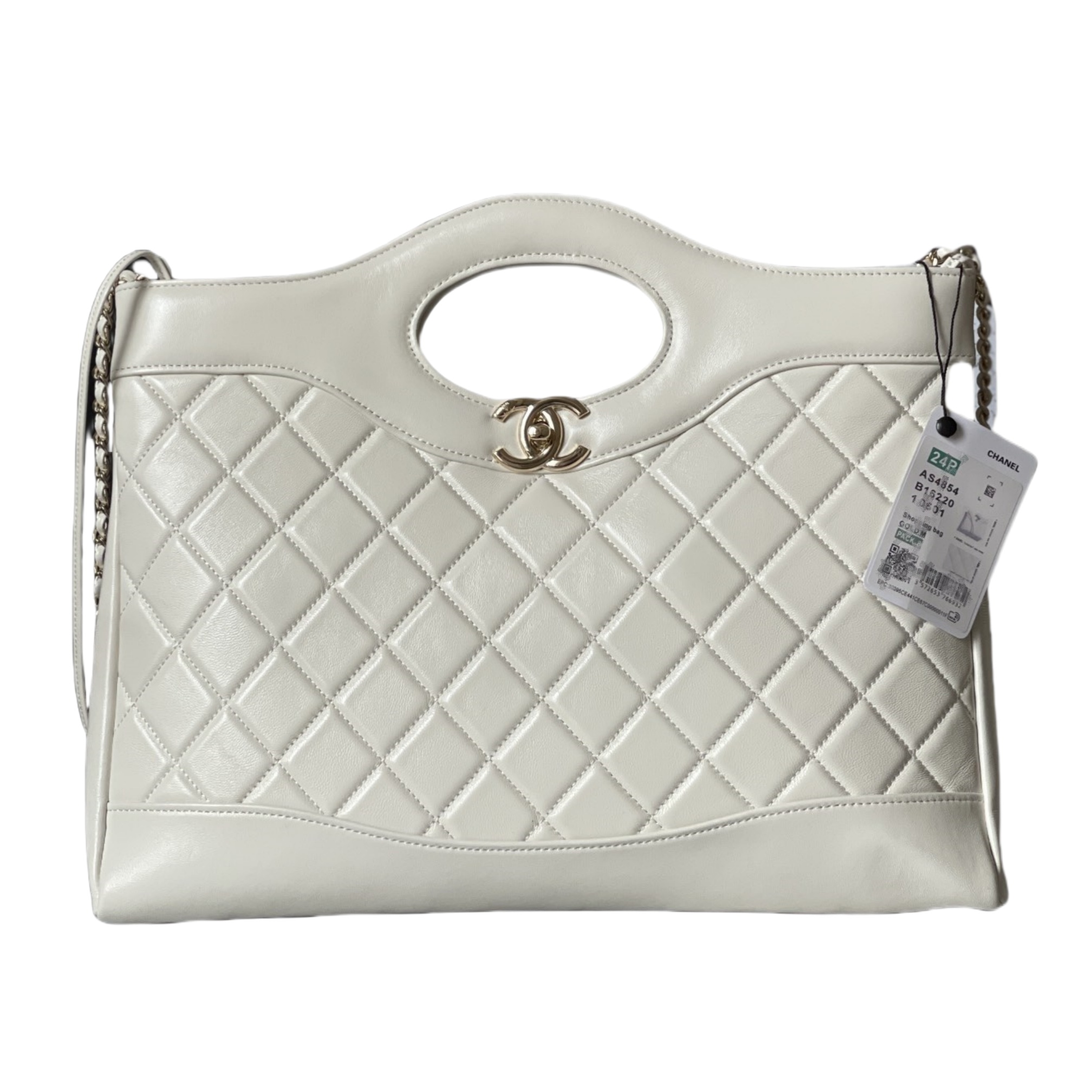 CHANEL Shopping Bag White-AS4854
