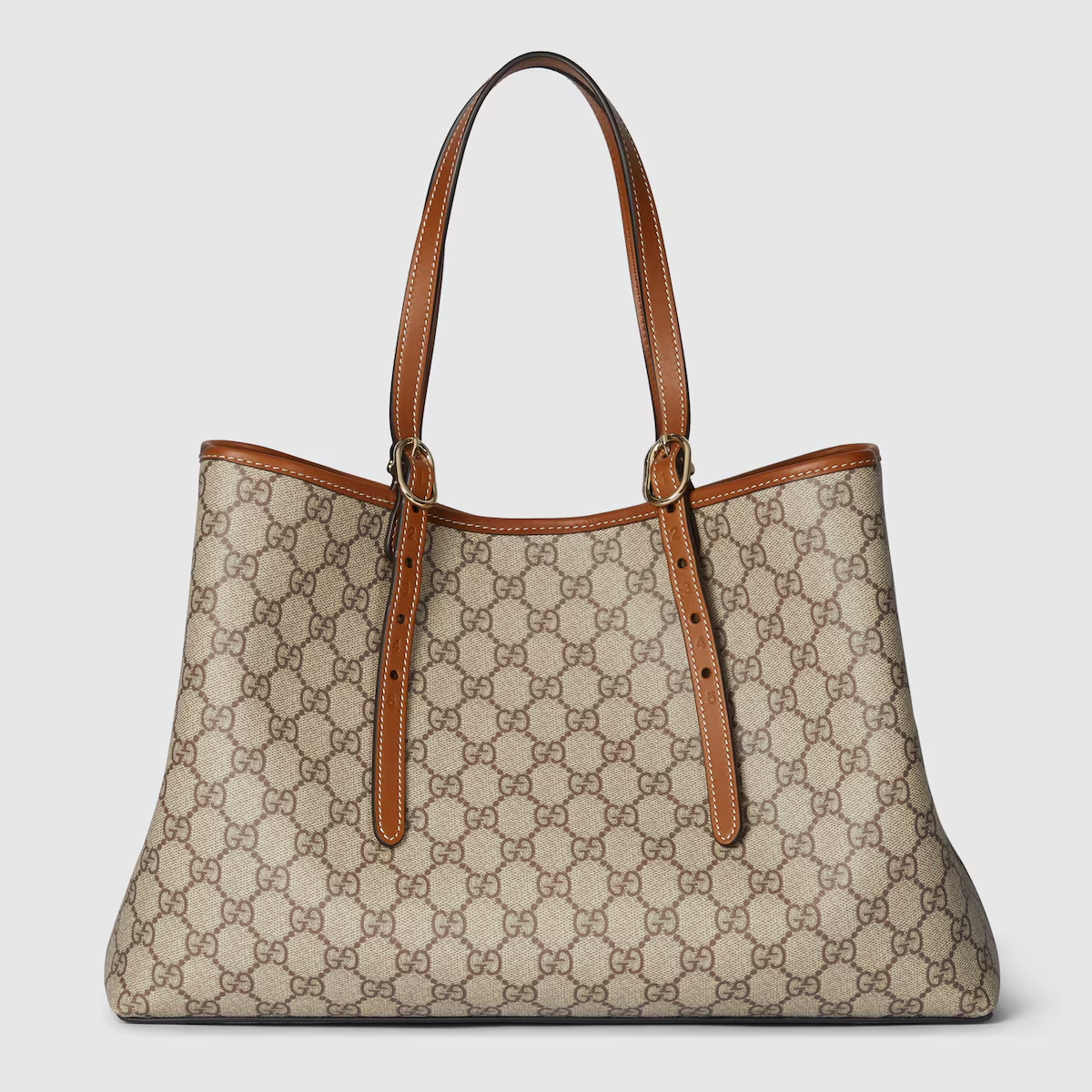 GG Emblem Large Tote Bag Brown