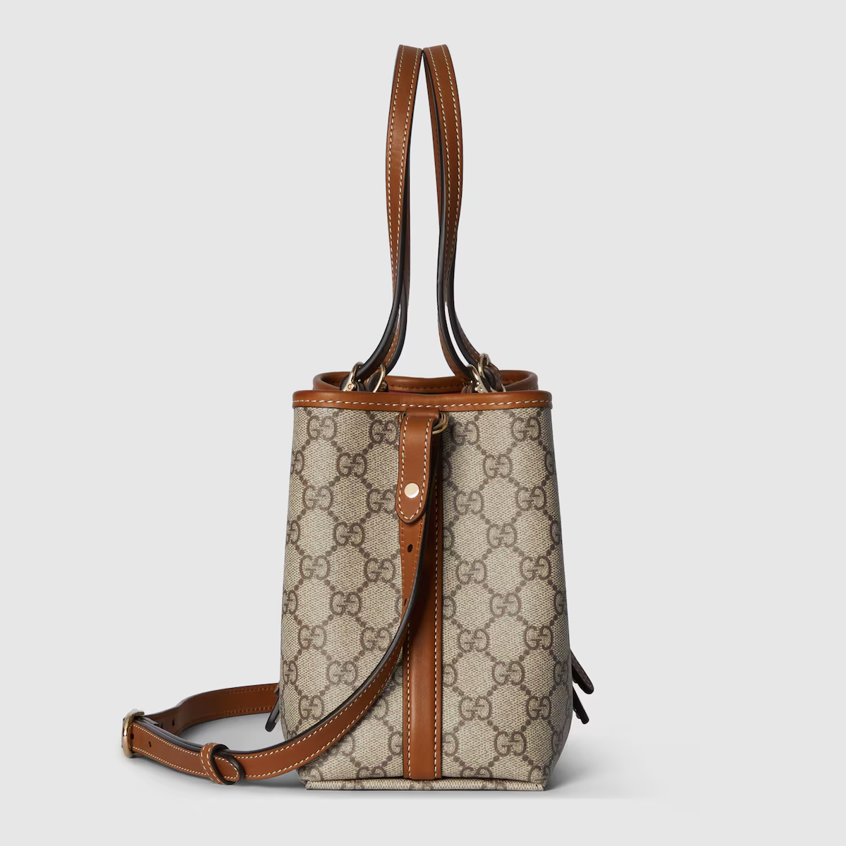GG Emblem Medium Tote Bag Brown
