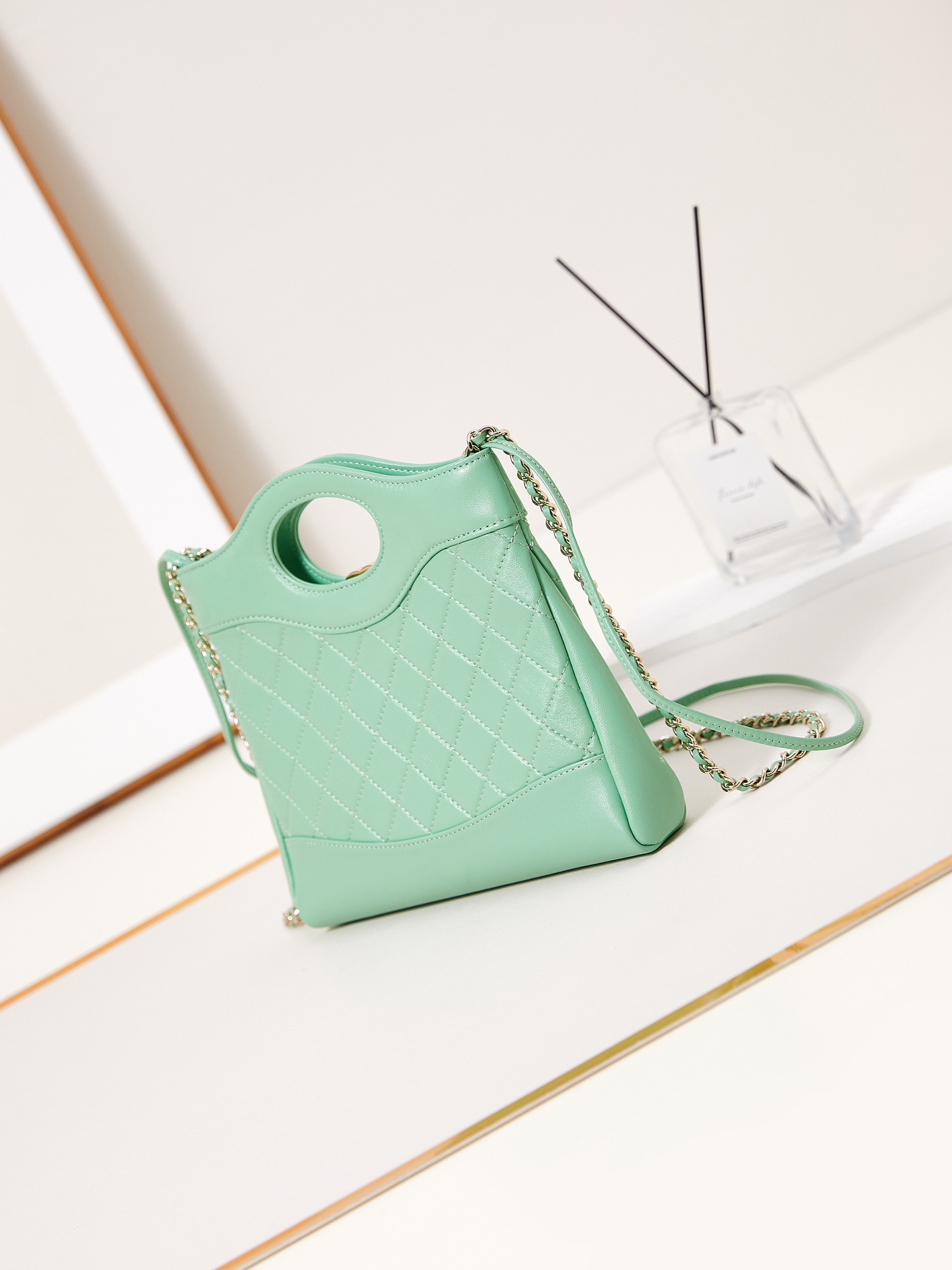 CHANEL 31 Mini Shopping Bag Green-AS4133