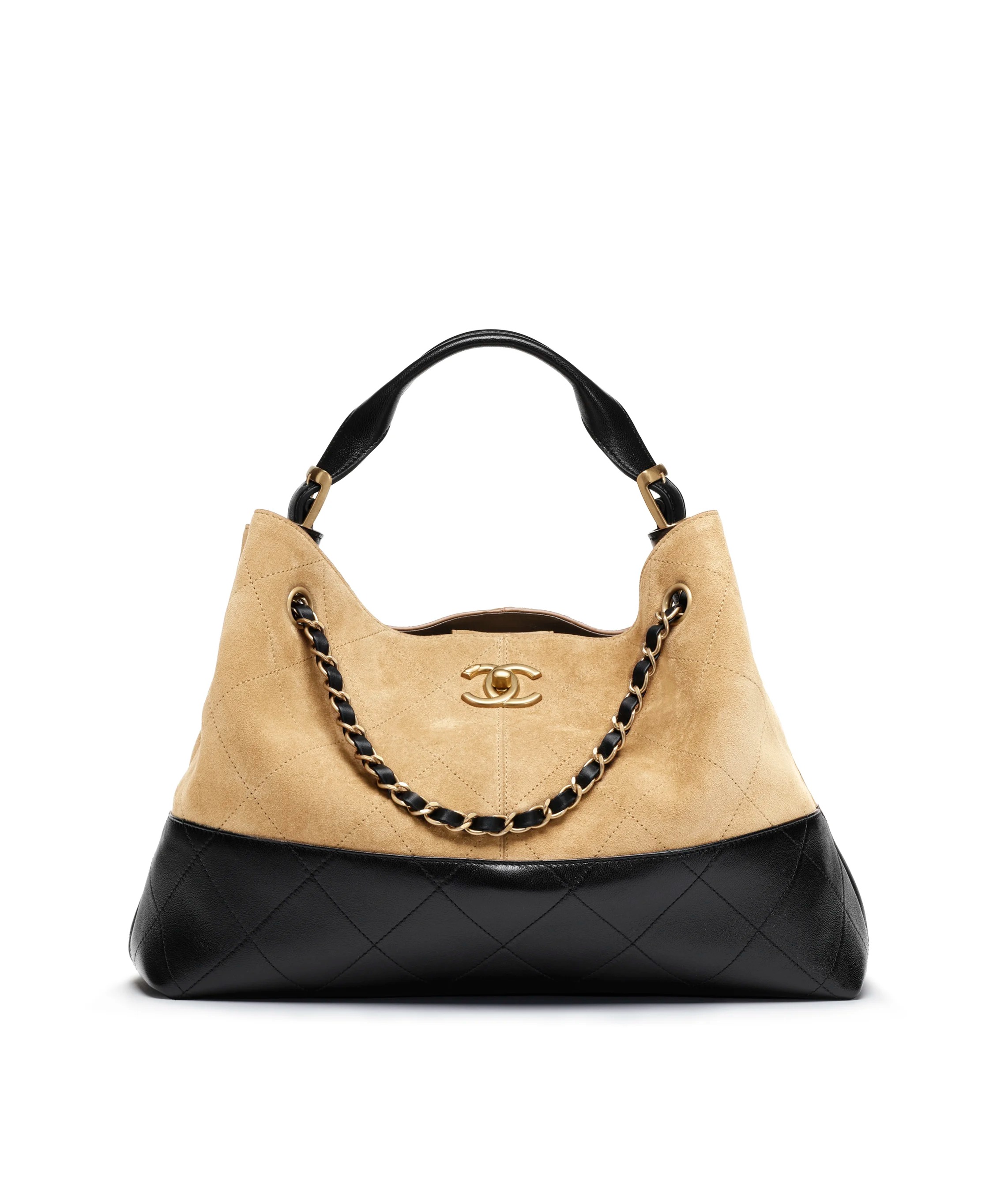 Chanel Small Shopping Bag Beige & Black