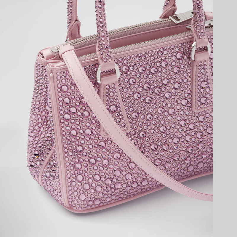 Galleria satin mini-bag with crystals