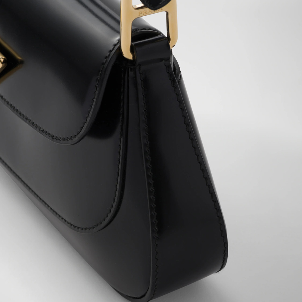 Brushed leather shoulder bag