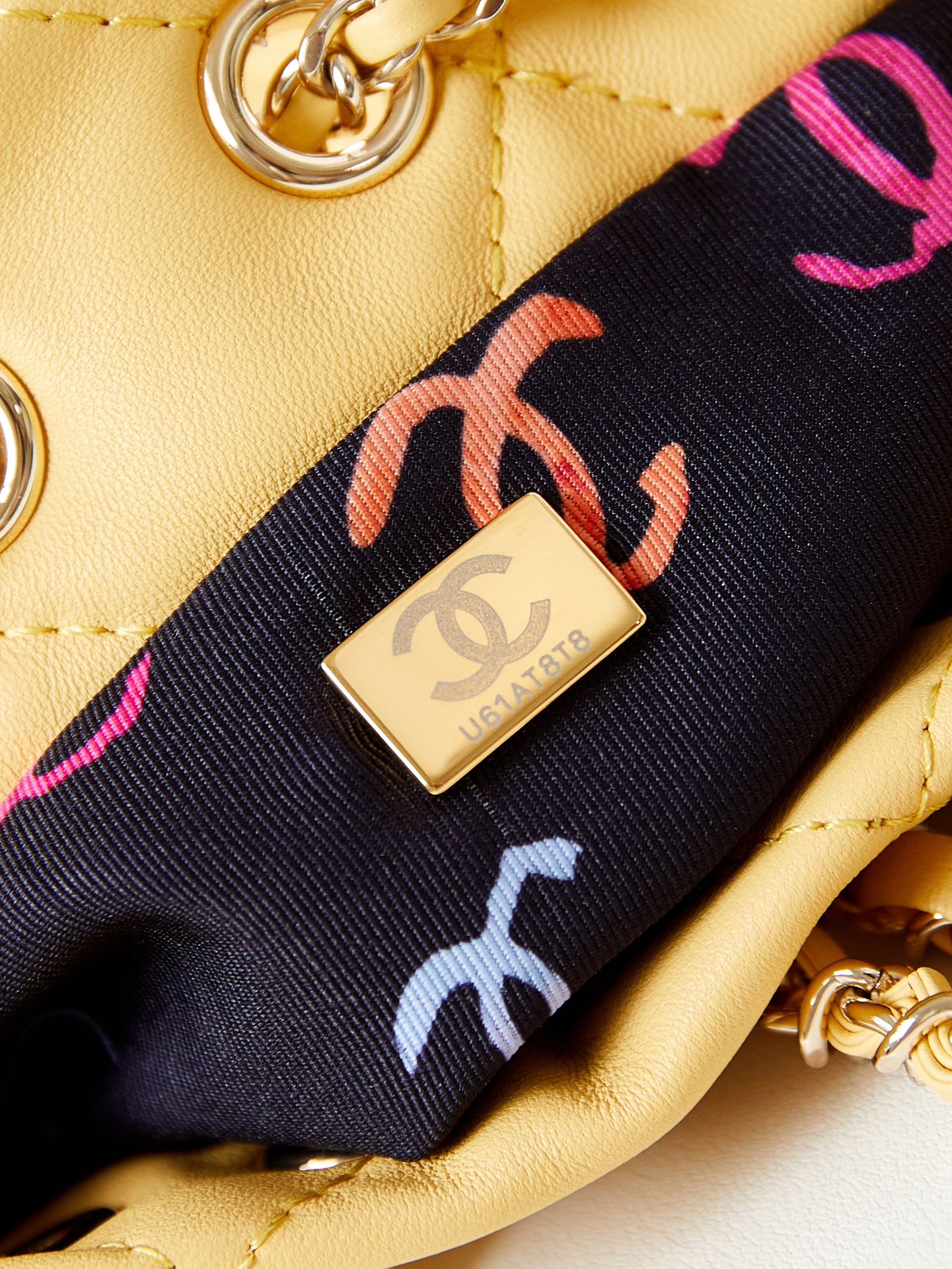 CHANEL Backpacks Shiny Lambskin & Gold-Tone Metal salmon yellow-AS4810