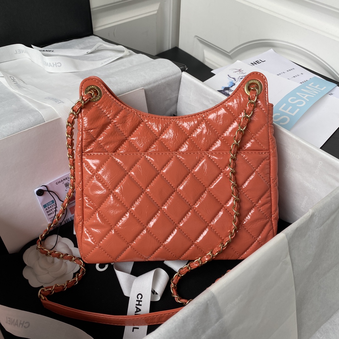 CHANEL Hobo Handbag Khaki-AS4322