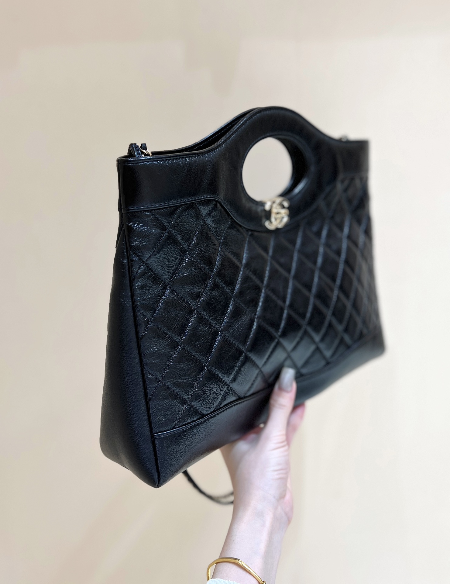 CHANEL Shopping Bag Black-AS4854