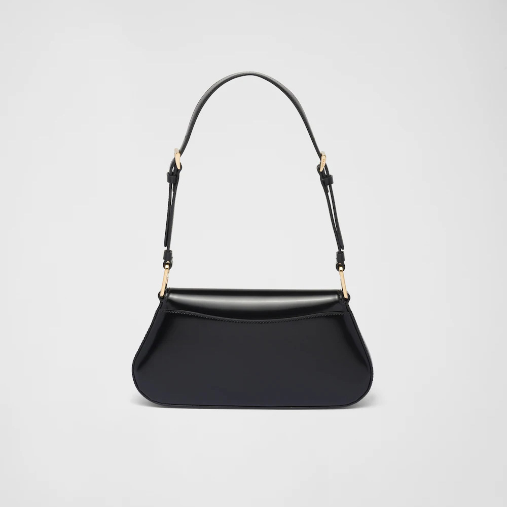 Brushed leather shoulder bag