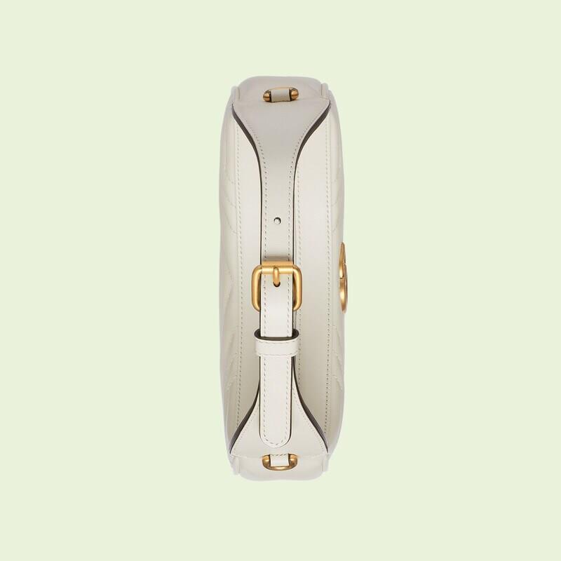 GG Marmont Half-moon-shaped Mini White Bag