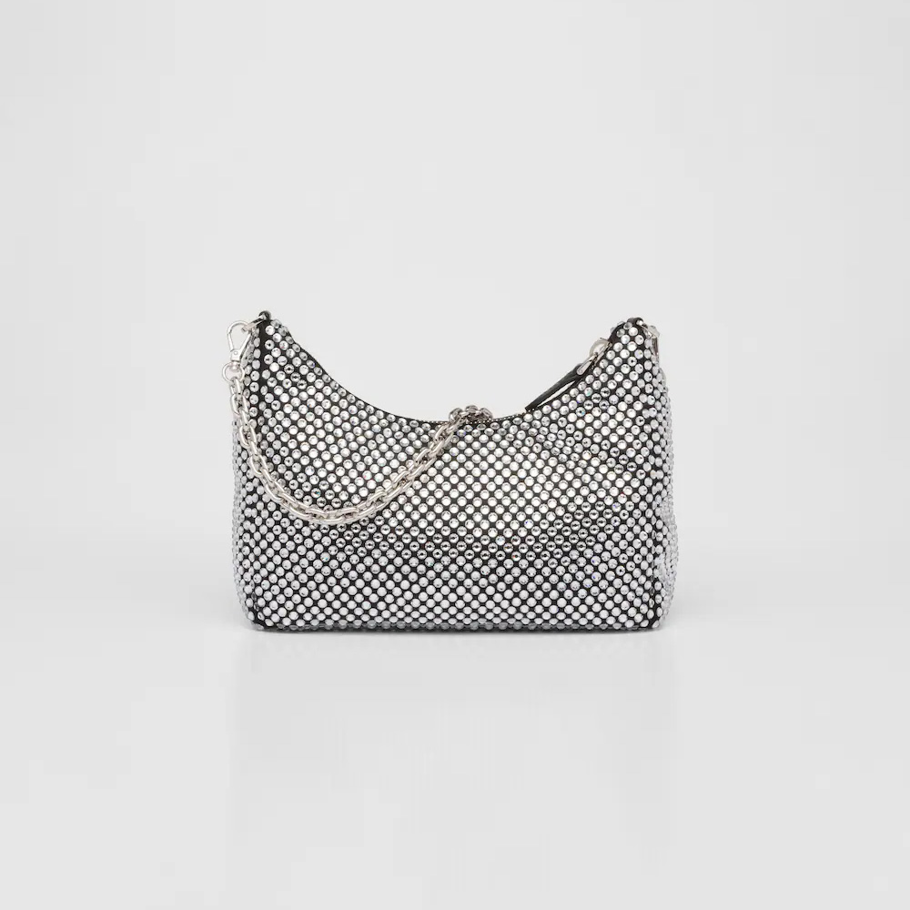 Re-Edition 2005 satin bag with crystals