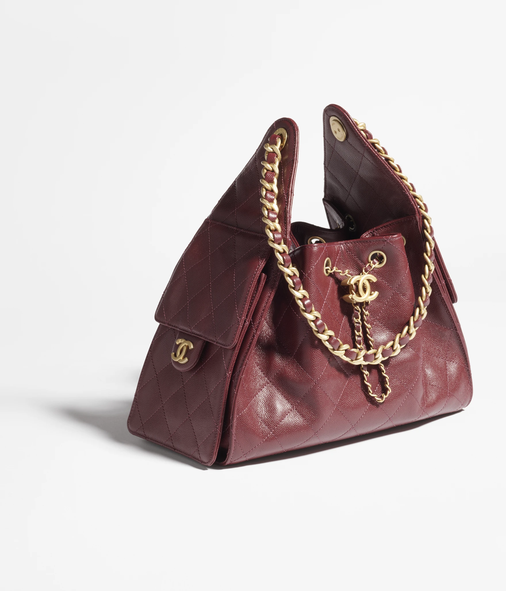 Chanel 25 Small Handbag Wine Red