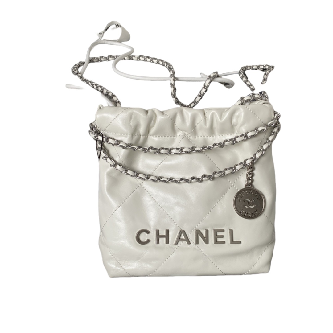 CHANEL 22 Mini Handbag White-AS3980