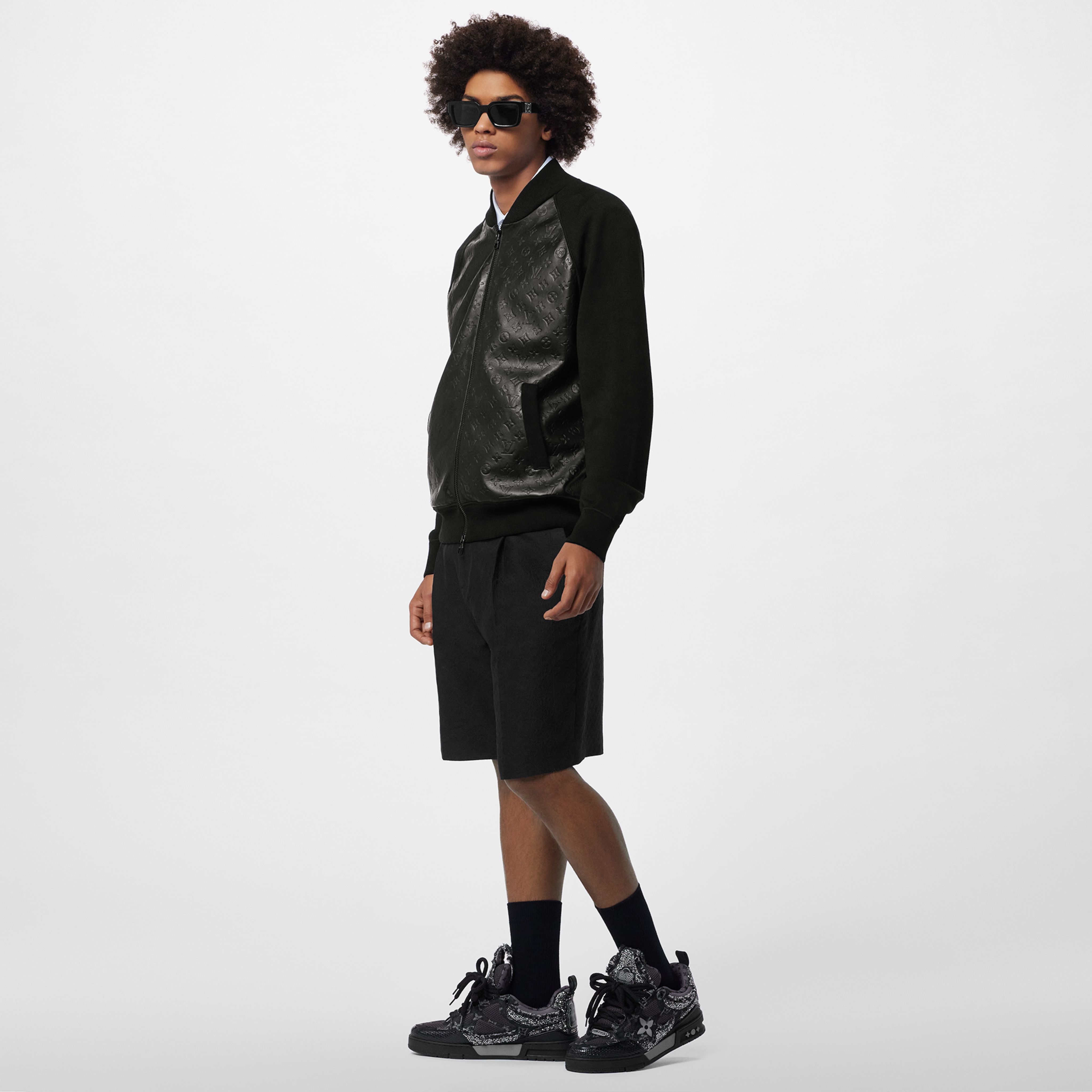 Louis Vuitton LV Skate Sneaker Swarovski Crystals Monogram Denim Black 1ABMHZ