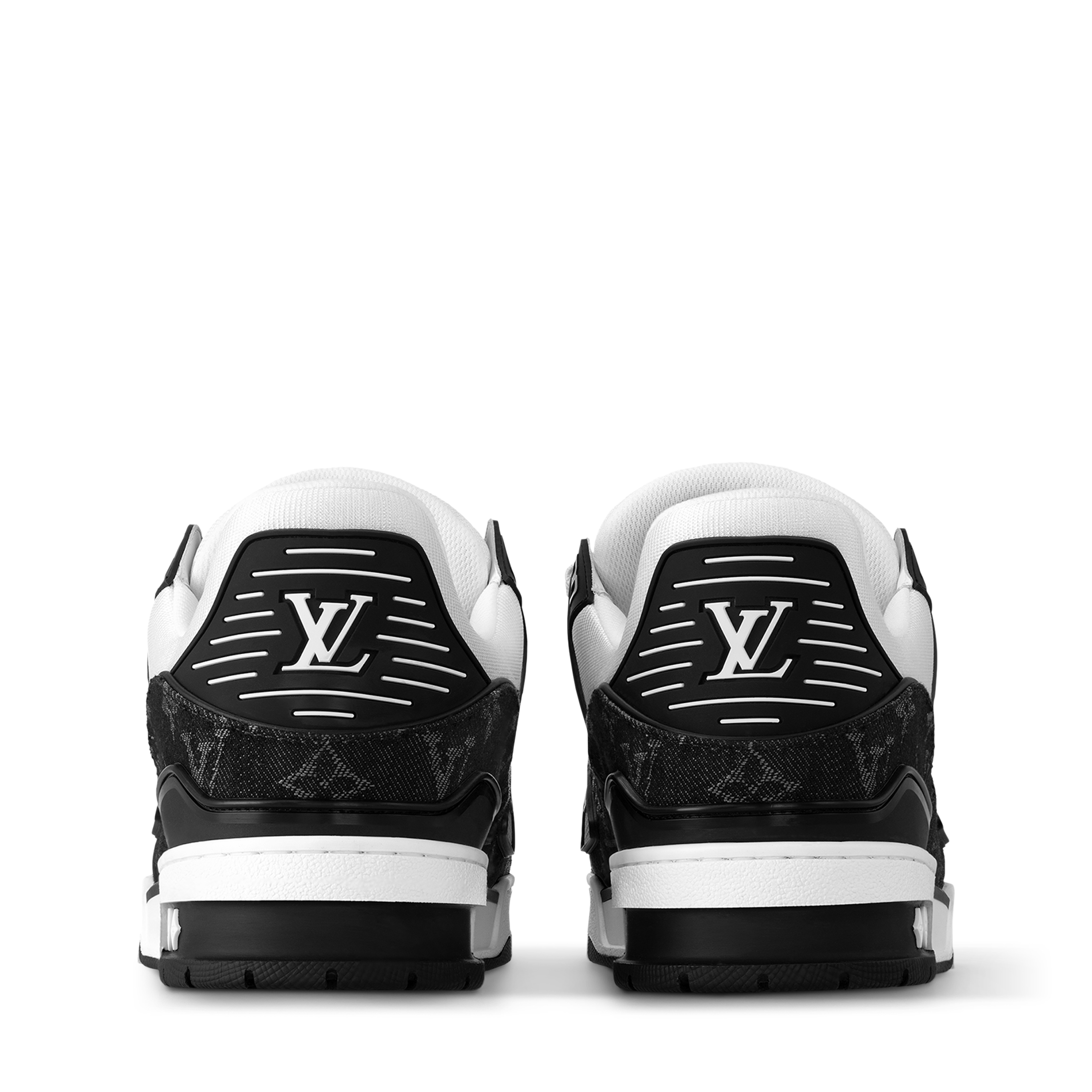 Louis Vuitton Trainer Sneaker Monogram Denim White Black 1A9JGF