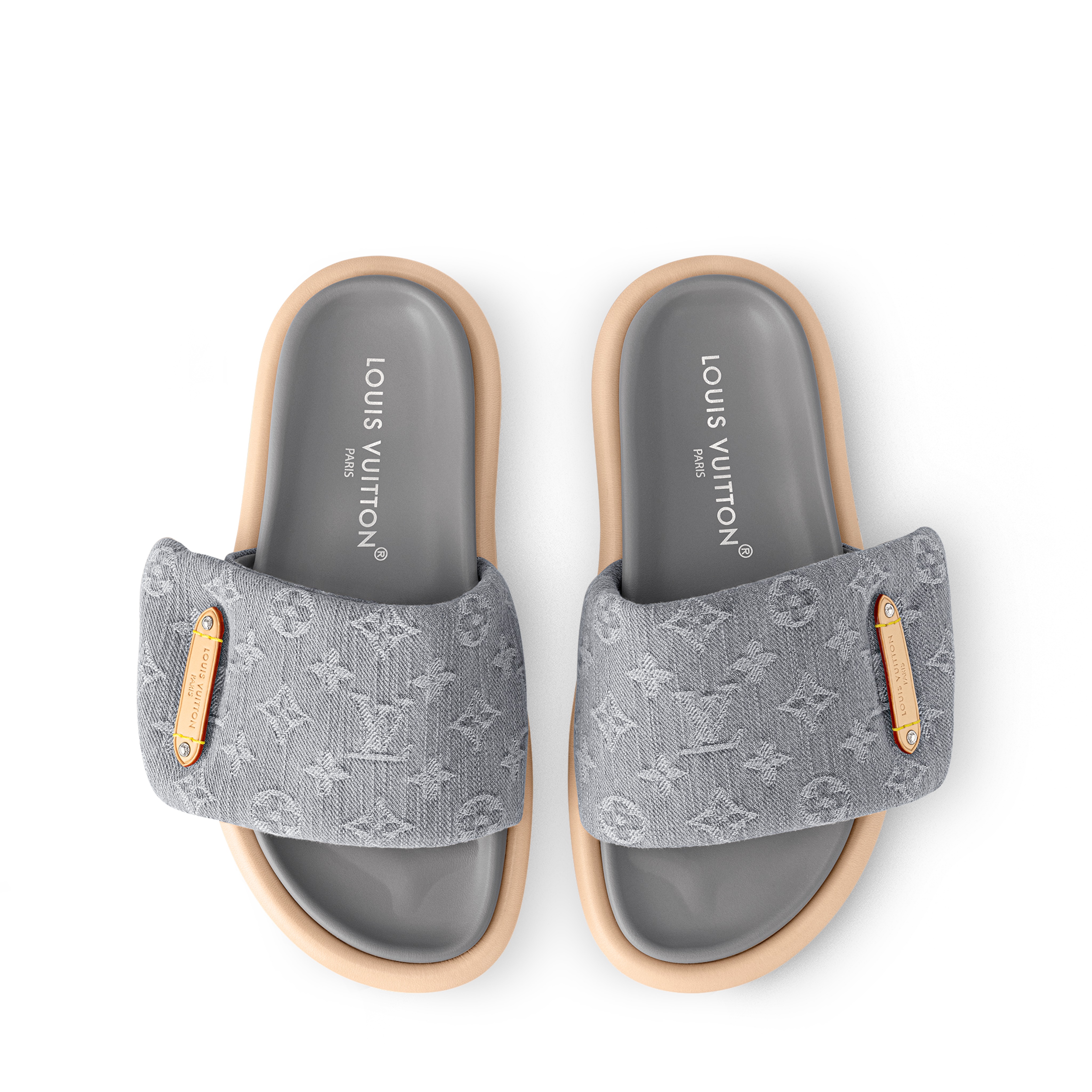 Louis Vuitton 1AGUZX Pool Pillow Flat Comfort Mule Gray