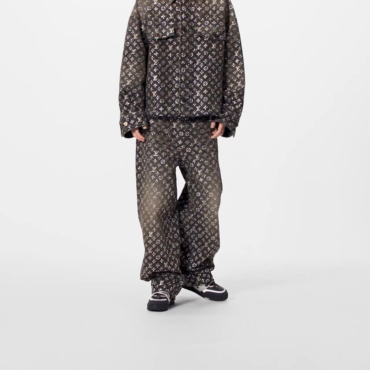 Louis Vuitton LV Skate Sneaker Monogram Flowers Anthracite Grey 1ABZ4D