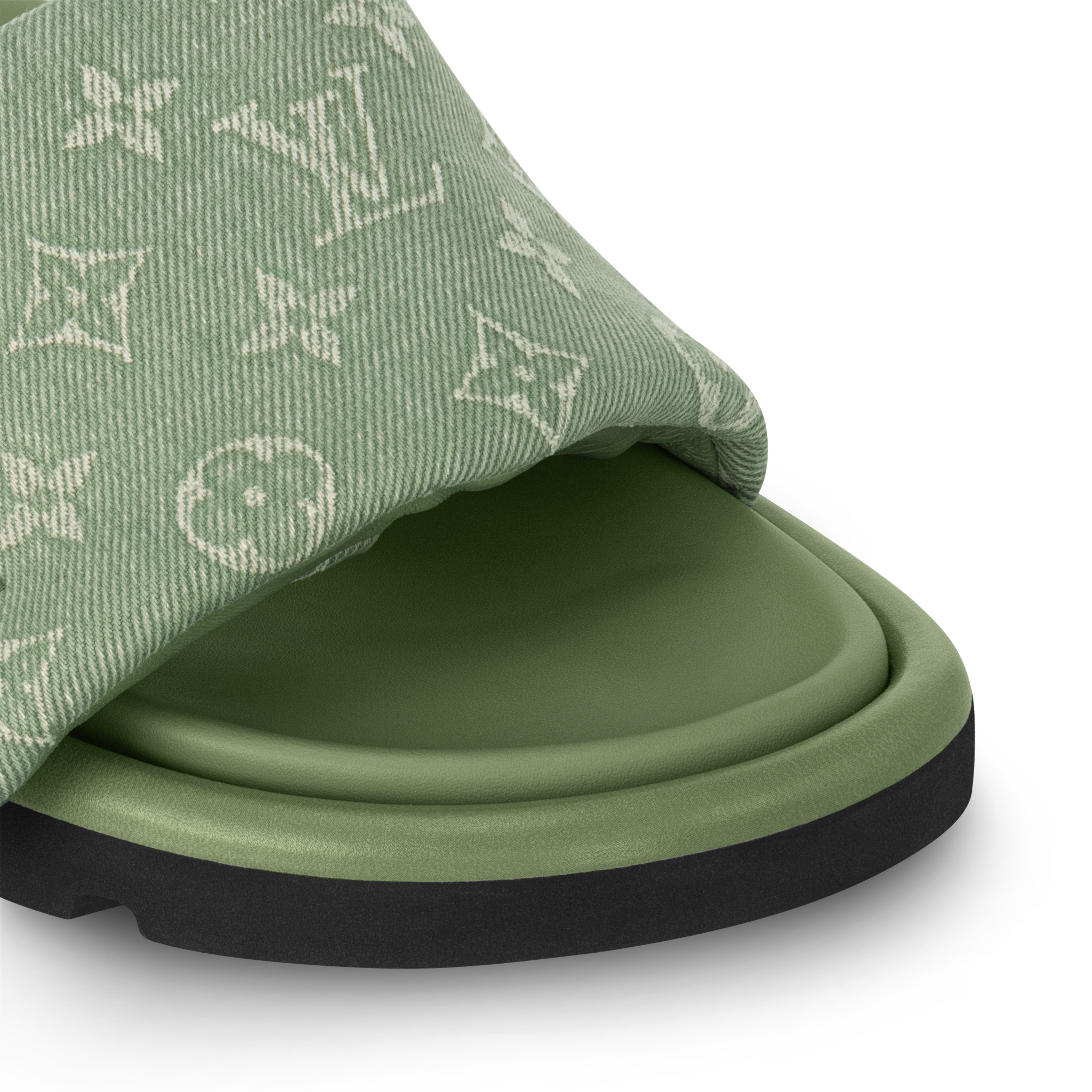 Louis Vuitton 1ACJ0A Pool Pillow Flat Comfort Mule Khaki Green