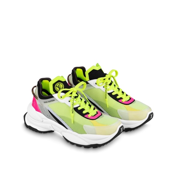 Louis Vuitton LV Run 55 Sneaker Monogram Flower Bordeaux Yellow 1a9h4t