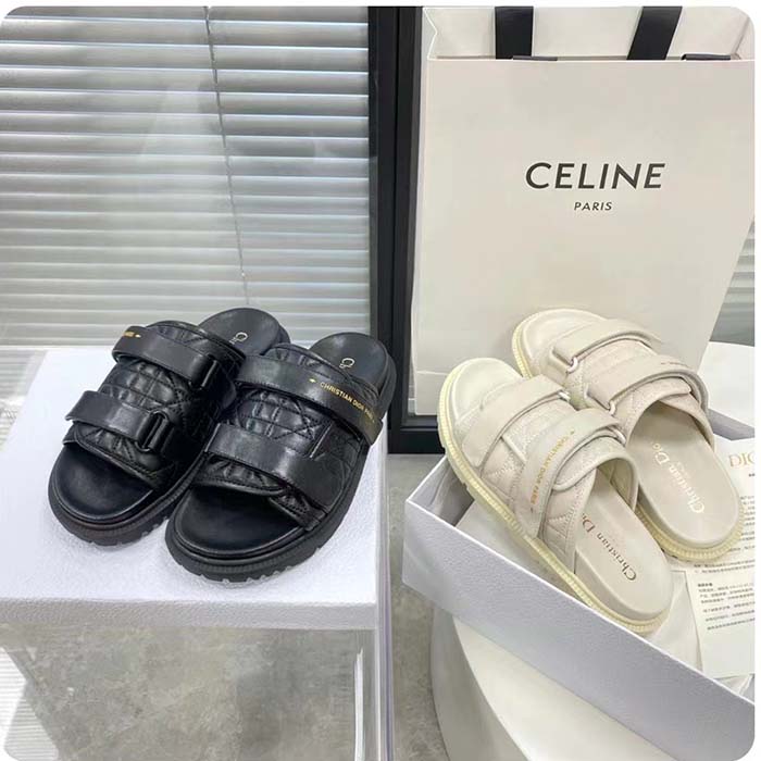 Dior Unisex CD Dio(r)Evolution Slide Black Quilted Cannage Calfskin