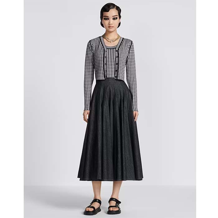 Dior Women CD D-Wave Sandal Black Lambskin Paris Signature EVA