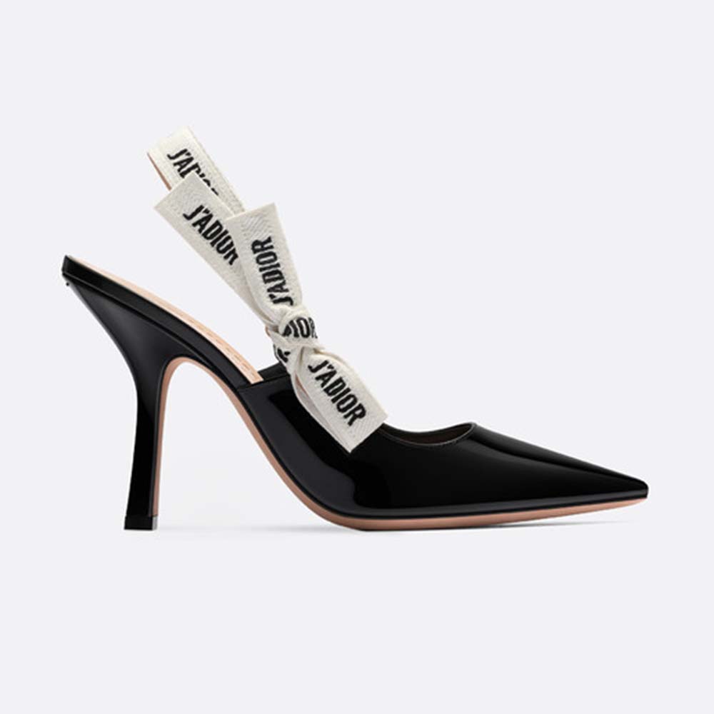Dior Women J’adior Slingback in Black Patent Calfskin Leather in 10 cm Heel