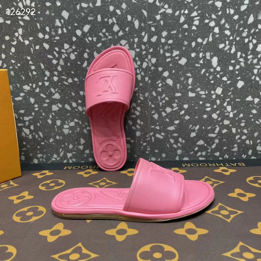 Louis Vuitton LV Women Magnetic Flat Mule Fuchsia Pink Lambskin Leather Outsole