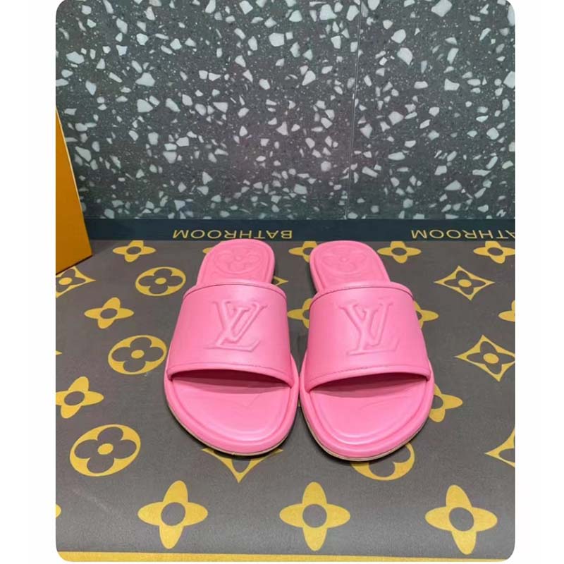 Louis Vuitton LV Women Magnetic Flat Mule Fuchsia Pink Lambskin Leather Outsole