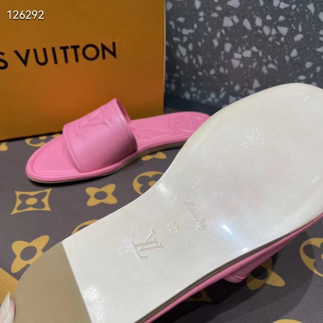 Louis Vuitton LV Women Magnetic Flat Mule Fuchsia Pink Lambskin Leather Outsole