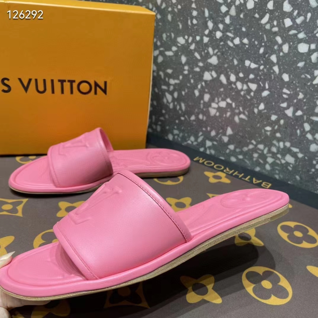 Louis Vuitton LV Women Magnetic Flat Mule Fuchsia Pink Lambskin Leather Outsole