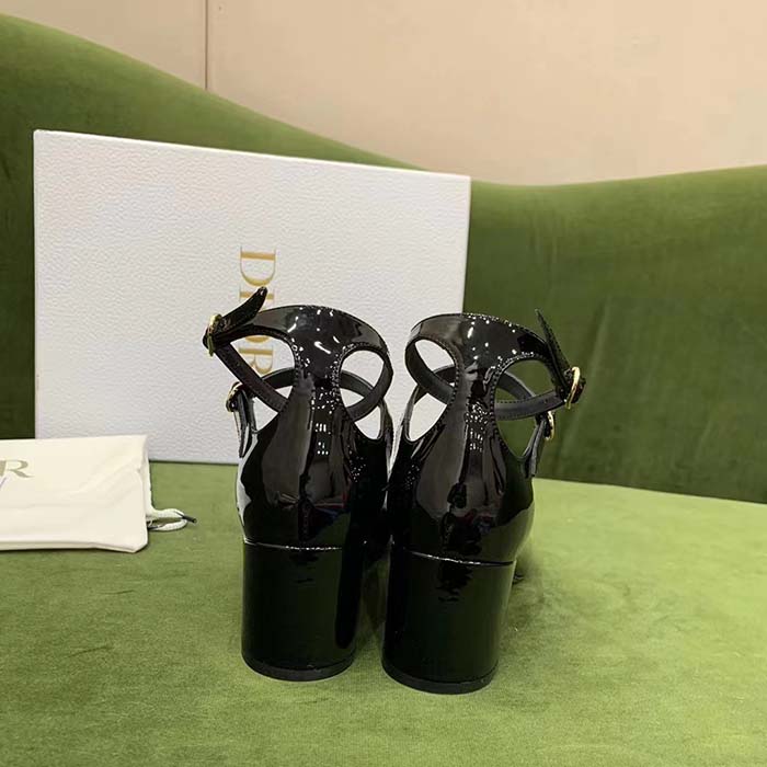 Dior Women Shoes CD Aime Dior Ballerina Pump Black Patent Calfskin